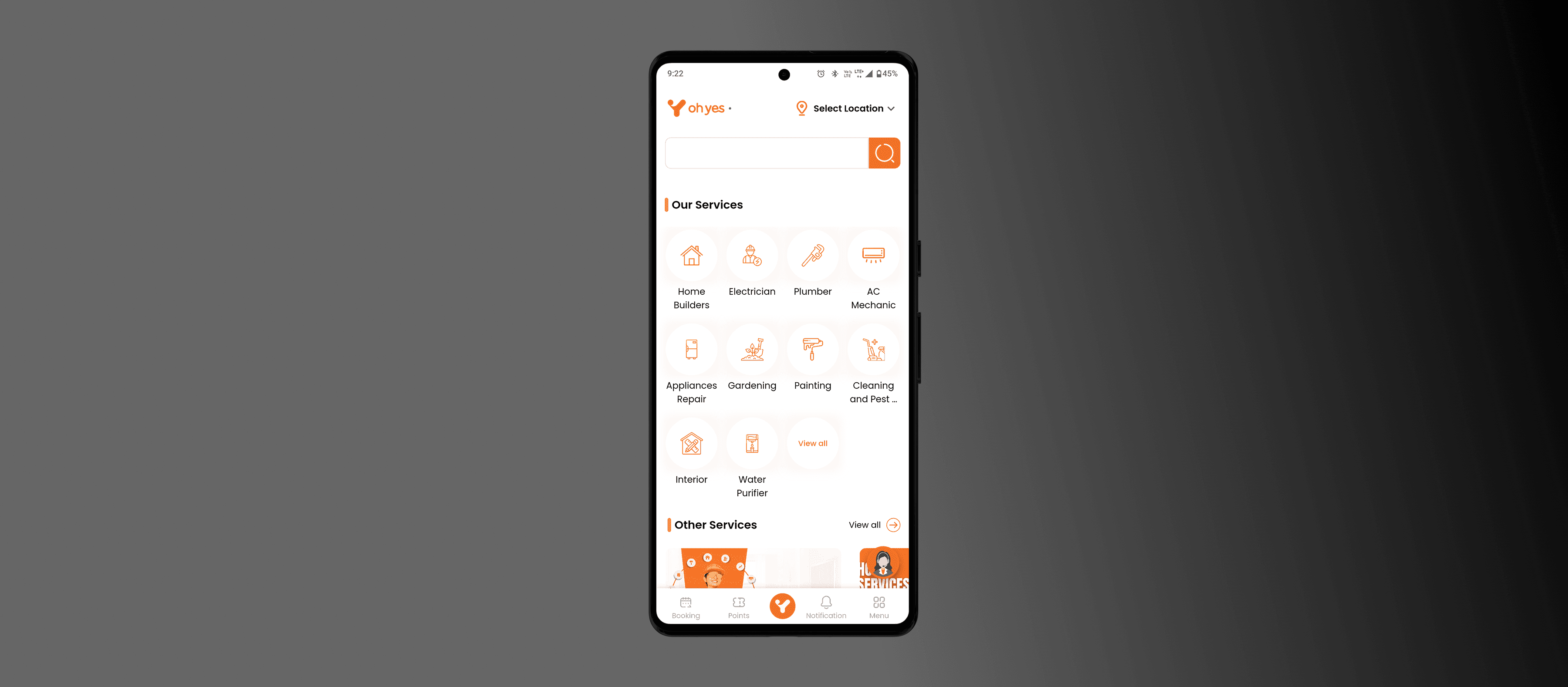 Oh Yes – Customer App